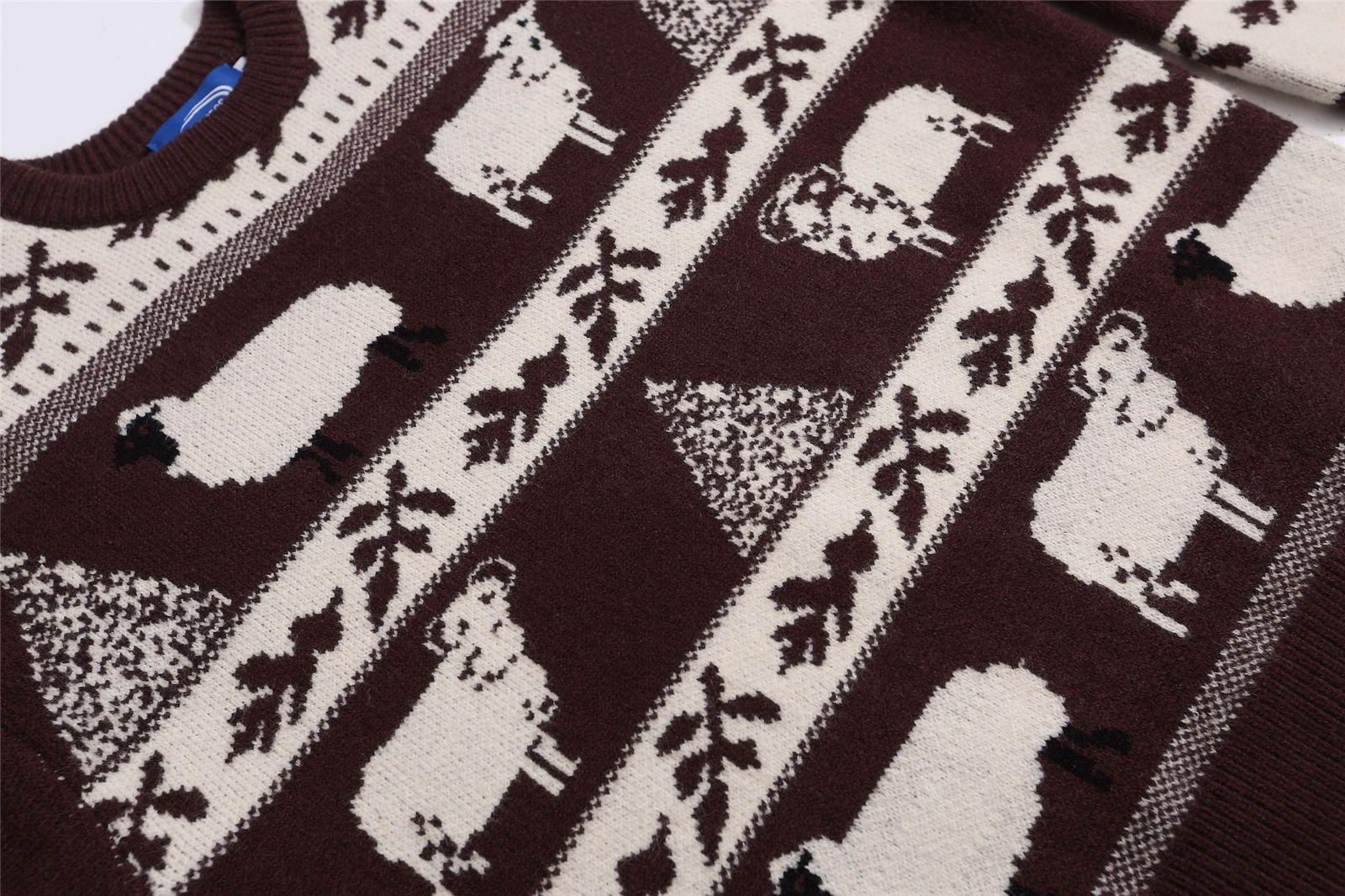 Japanese Vintage Loose Fit Acrylic Jacquard Sweater