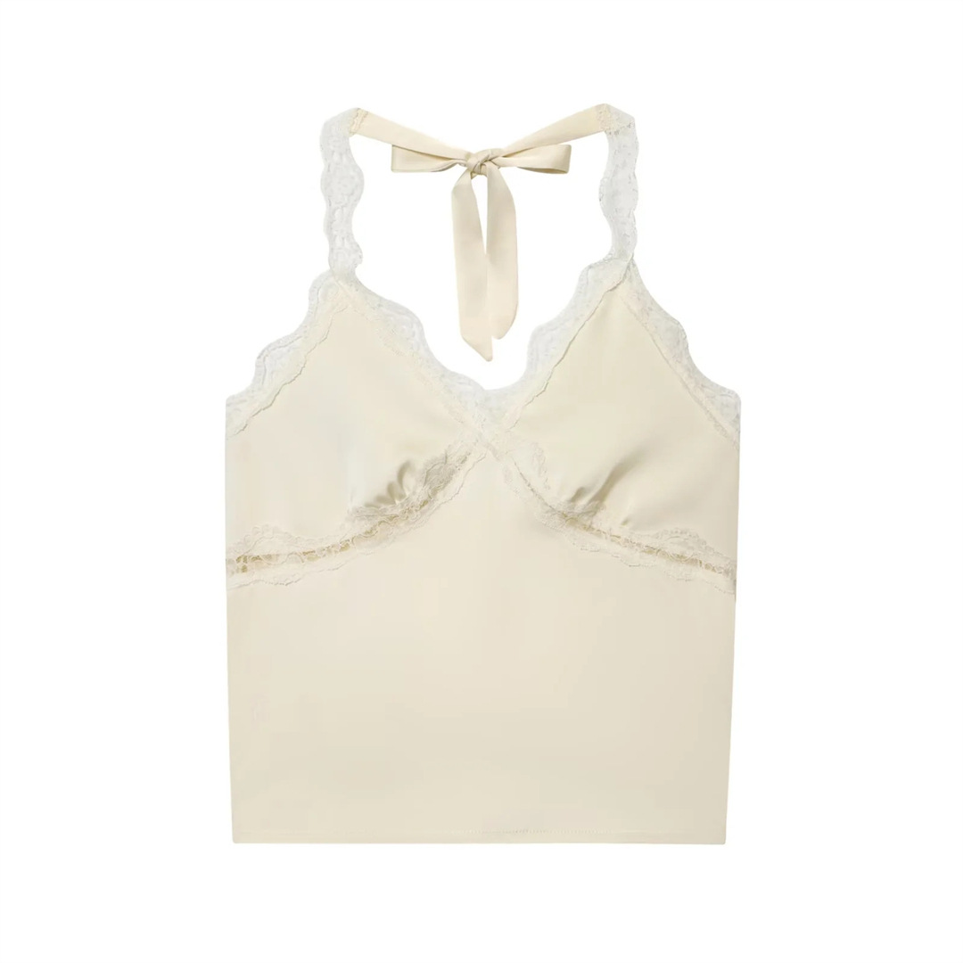 Streetwear Open Back Frill Wrap Cami