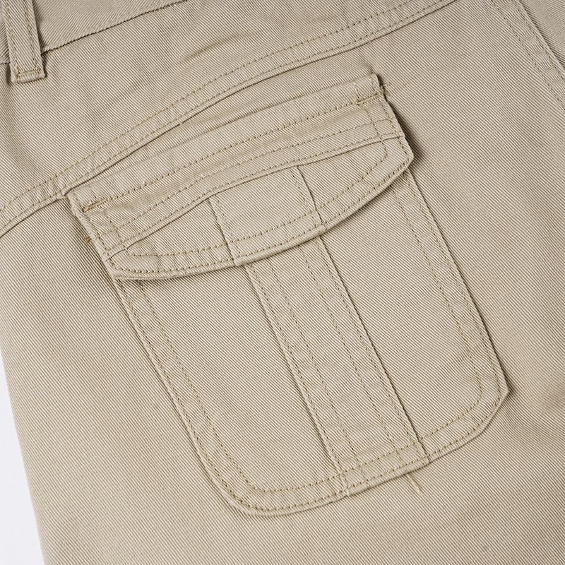 Retro khaki high waisted straight leg jeans for women