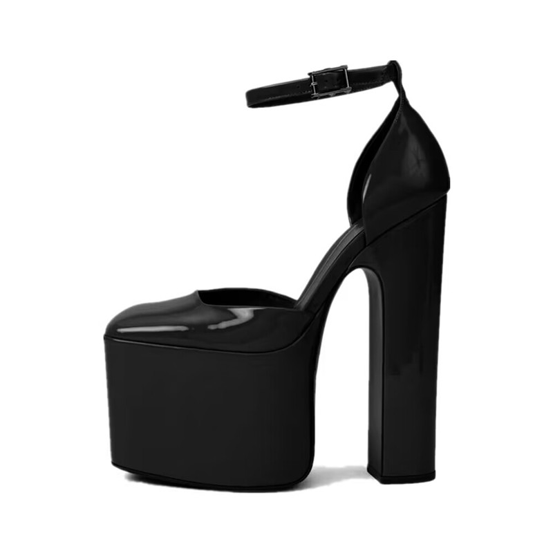 Processing time:5-7 days after placing orders Spring and Summer Women's Thick Sole Square Toe High Heels Fashion Model Show Party Party Wedding Large Women's Shoes
