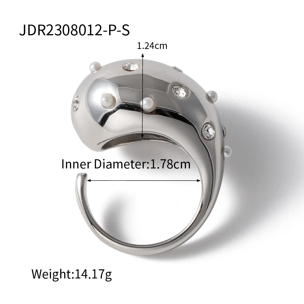 Thick Hollow Brushed Gold-Tone Water-Resistant Ring