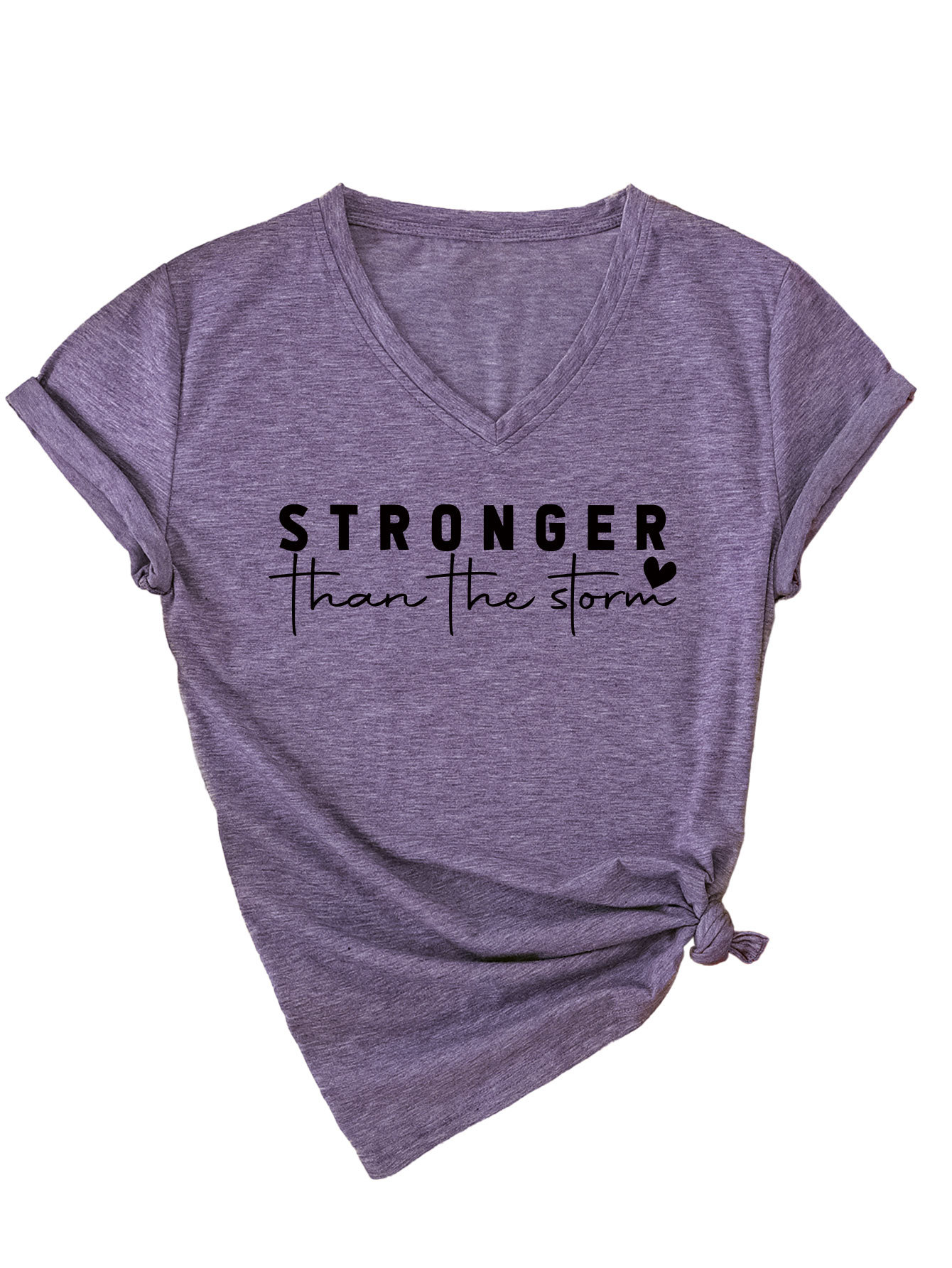 Geometric Print Plunge Front Ladies Tee
