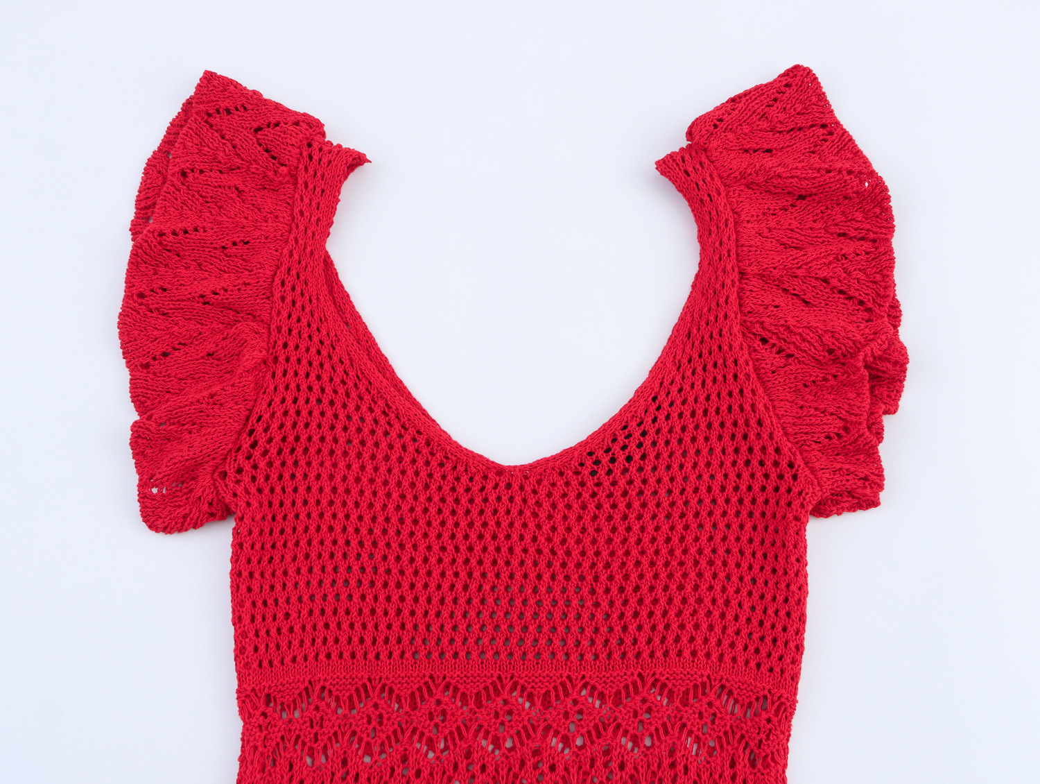 Women's Clothing Layered Decorative Textured Knit Mini Dress