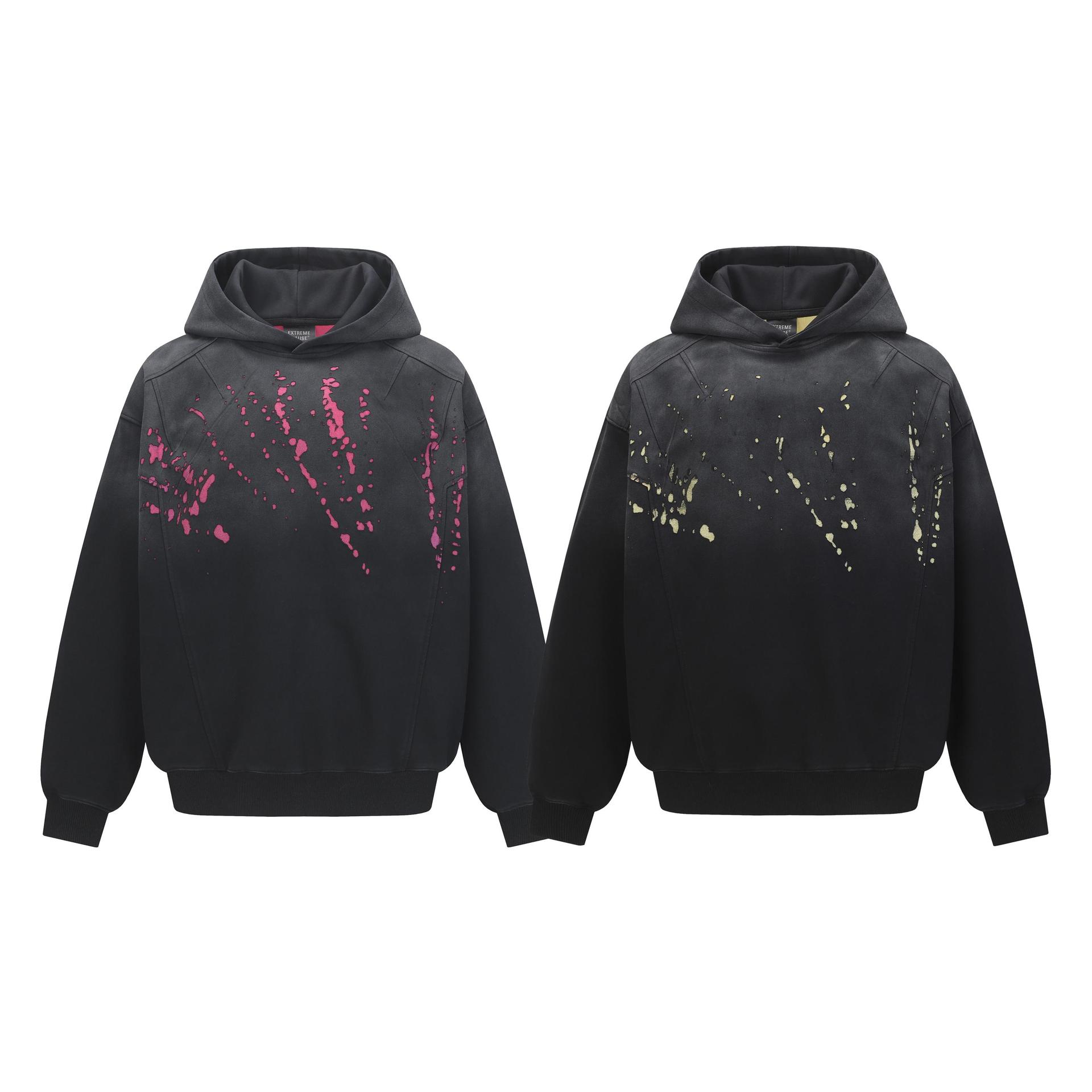 Cotton Polyester Paint Splatter Hoodie