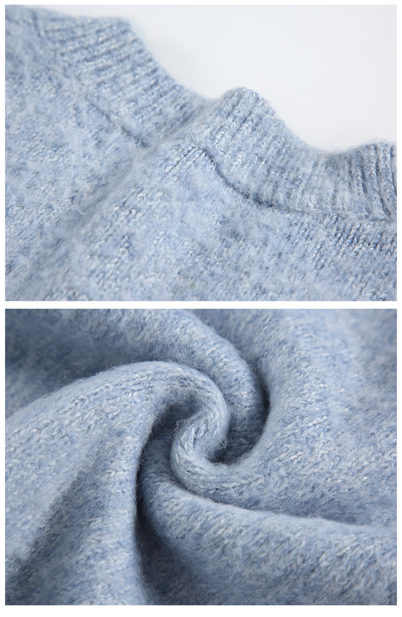 Long Sleeve Oversized Contrast Block Japanese Workwear Sweater