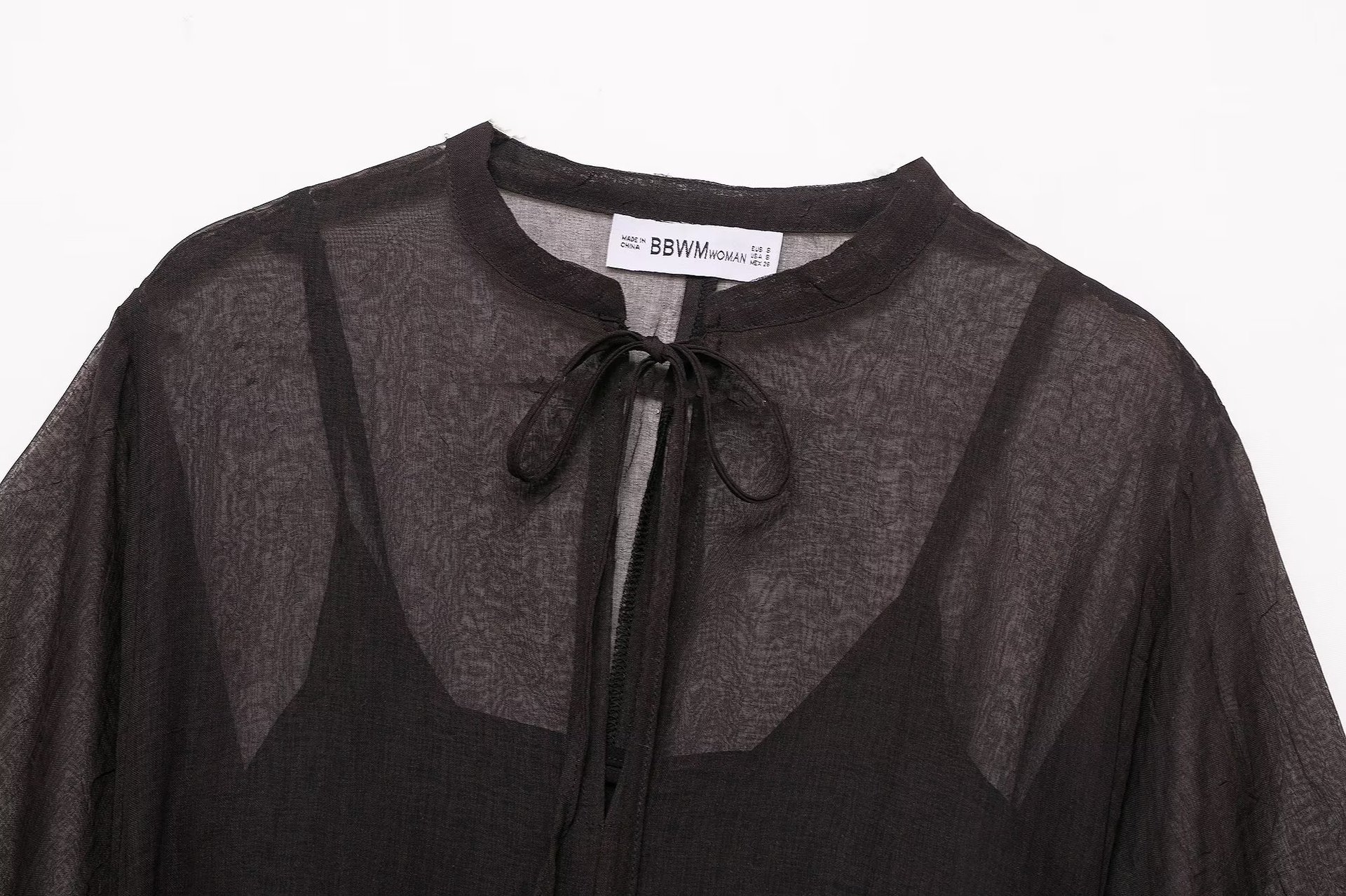 Bell Tie Front Fitted Plain Dress