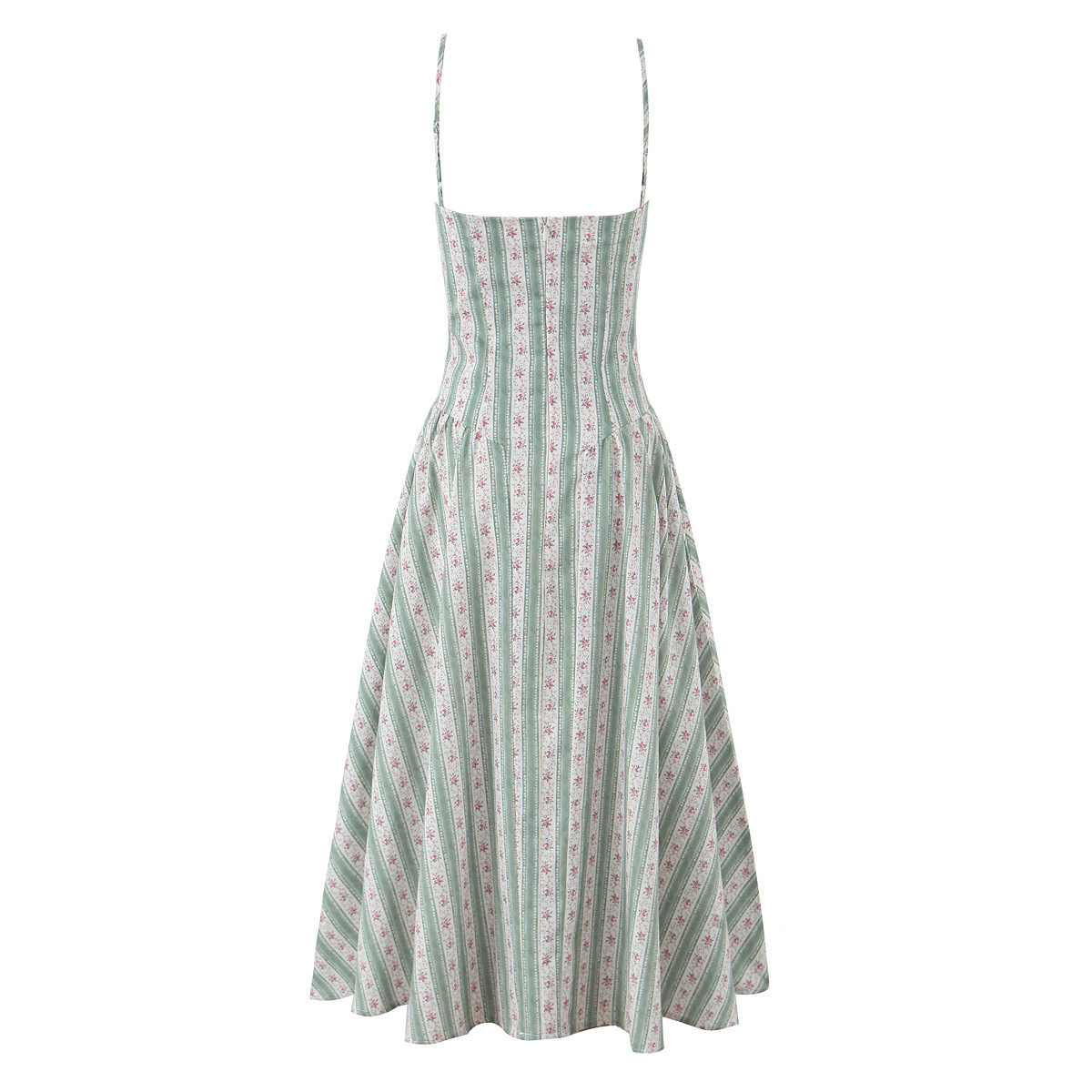 One-Shoulder Sleeveless Cotton Color-Block Torso-Flattering Dress