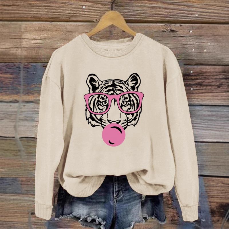 Women's Striped Cat Graphic Sweatshirt