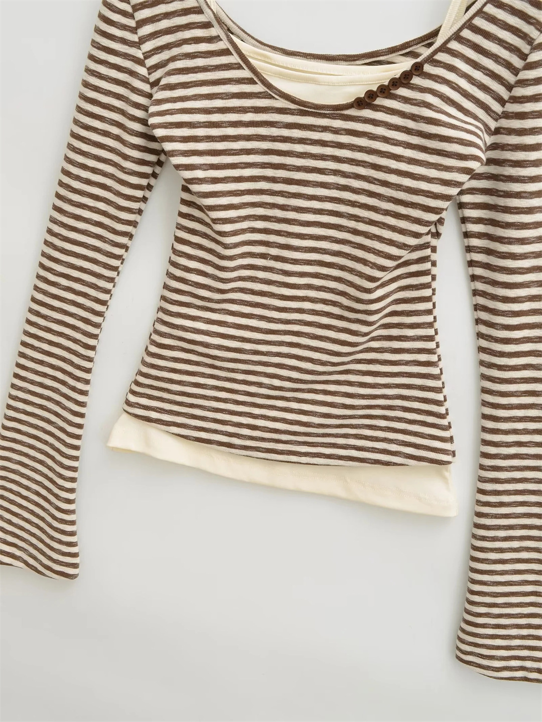 Ladies Asymmetric Vertical Fluted Slim Top