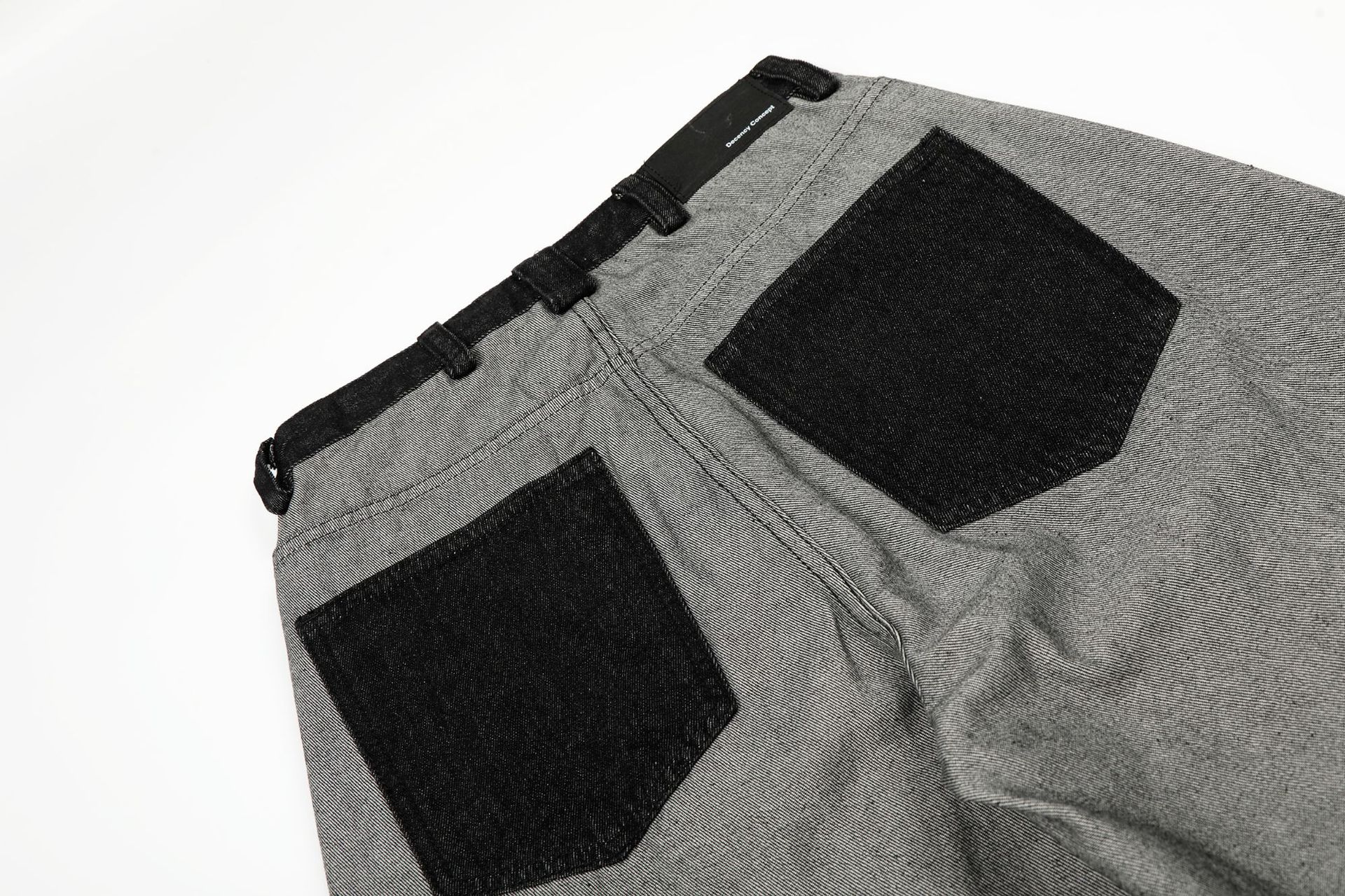 Street Style Printed Deconstructed Asymmetrical Design Loose Fit Unisex Jeans