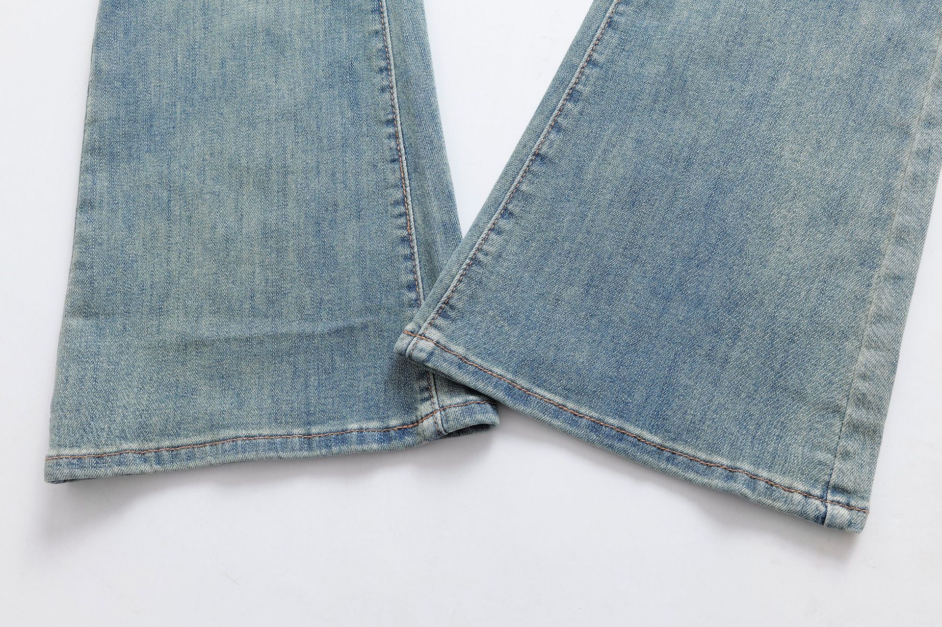 Low waist button slim fit flared jeans