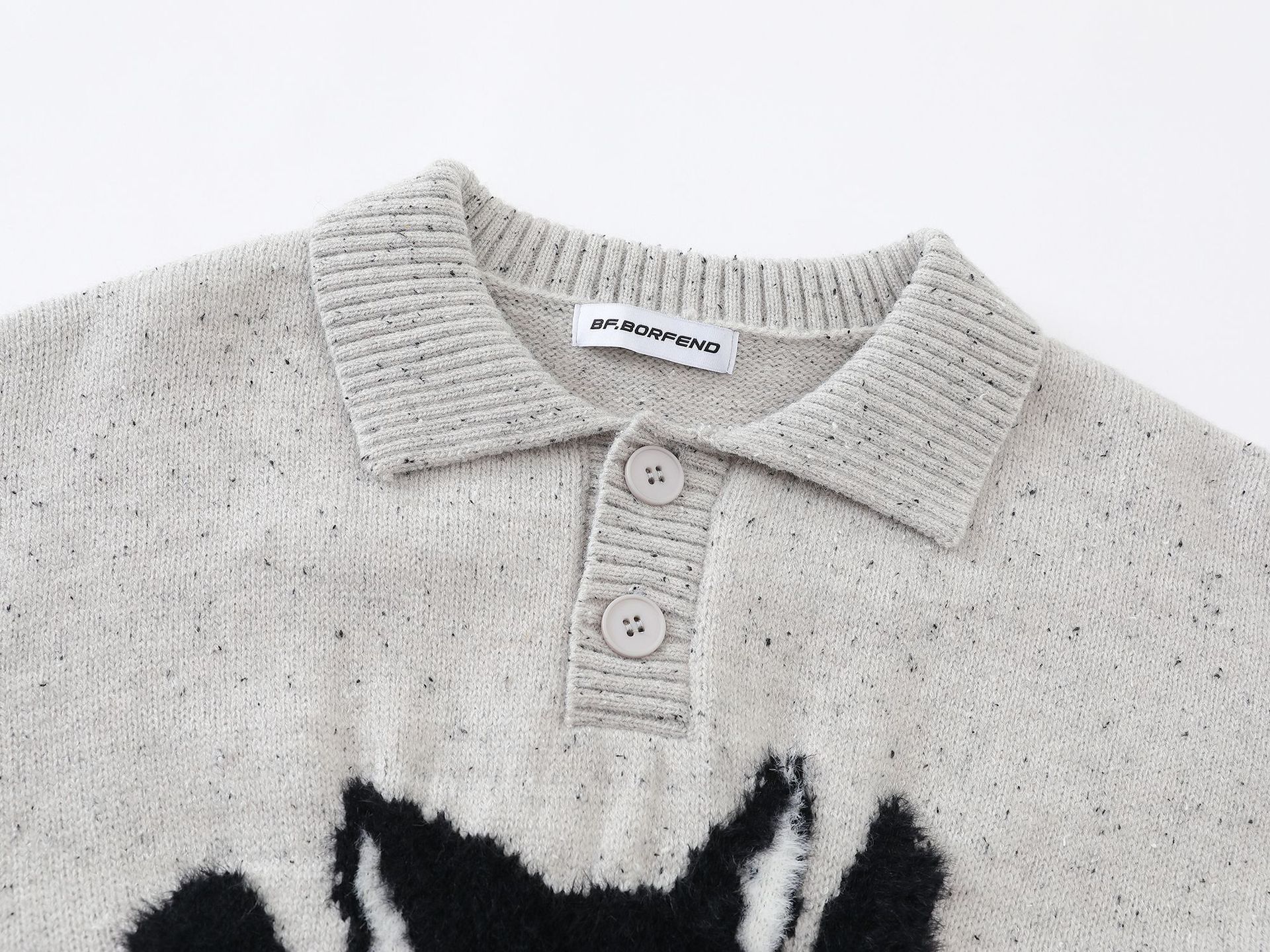 Preppy Neckline Blend Sweater