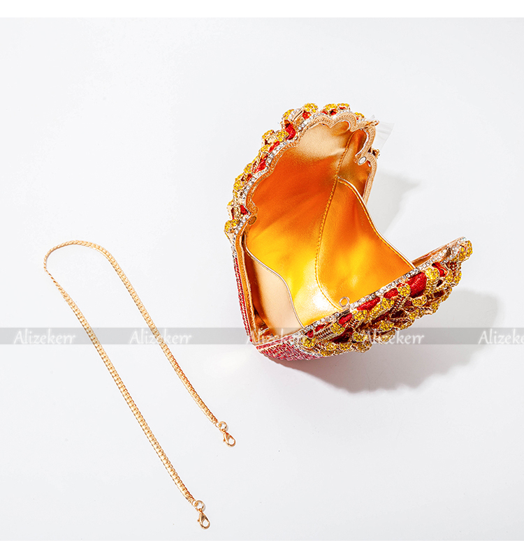 3D Chips Crystal Evening Clutch Bags Wedding Party Bridal Diamond Boutique Novelty Metal Purses And Handbags High Quality
