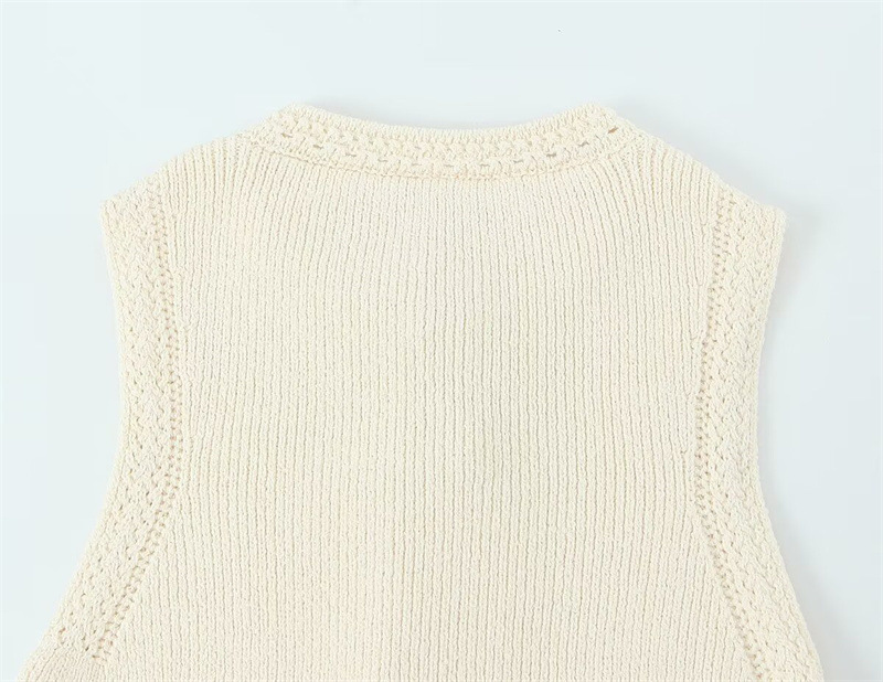 Ladies Japanese Spliced Button Placket Tank Top