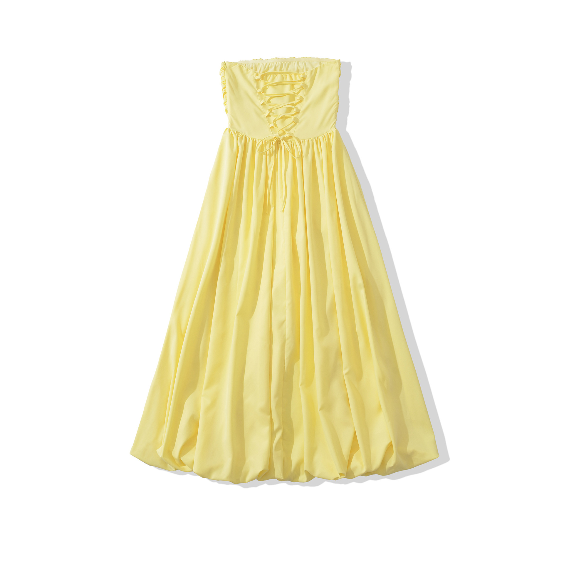 Polyester Tube Slit Puff Dress