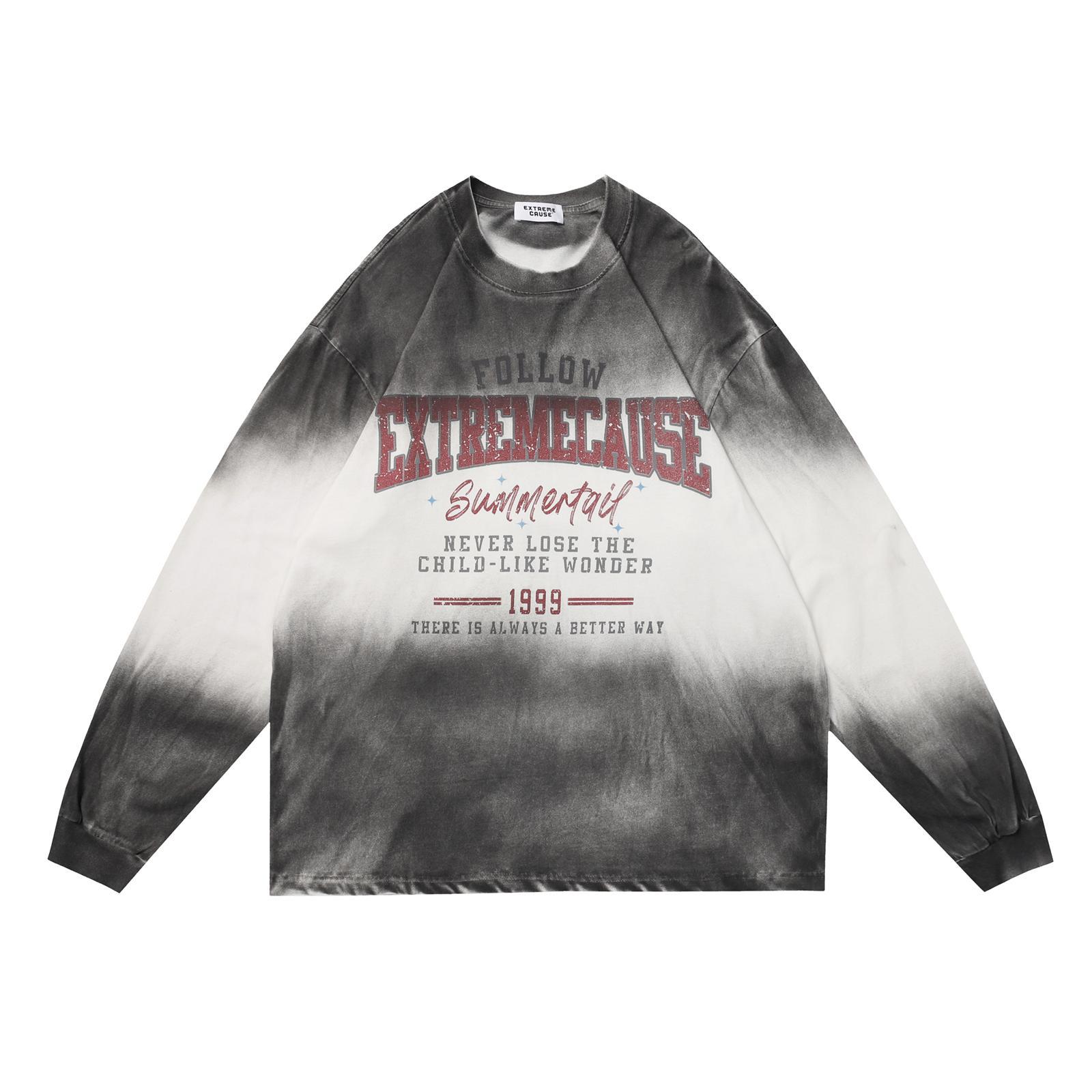 Retro Art Ombre Cotton Long Sleeve Bathrobe