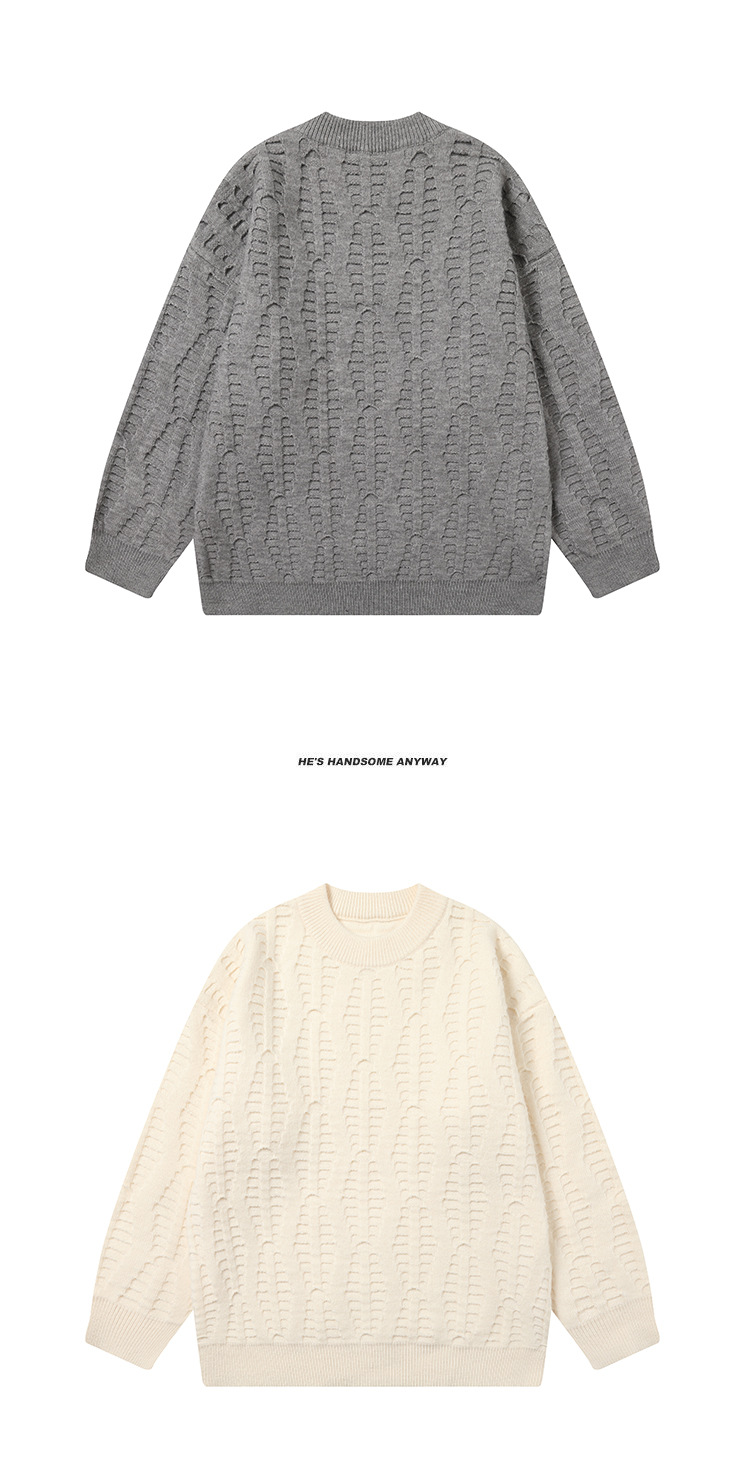 Color Block Japanese Workwear Long Sleeve Oversized Sweater