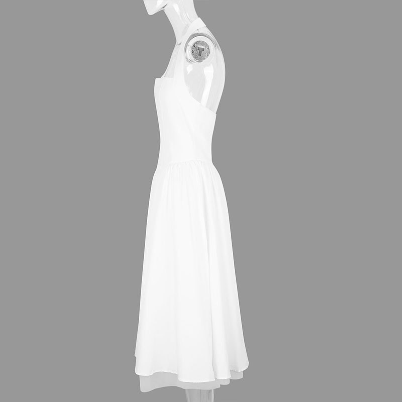 Halter Sleeveless Flared Maxi Dress