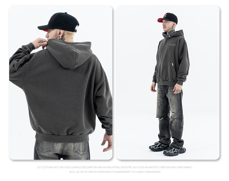 Urban Oversized Cotton Vintage Emblem Hoodie