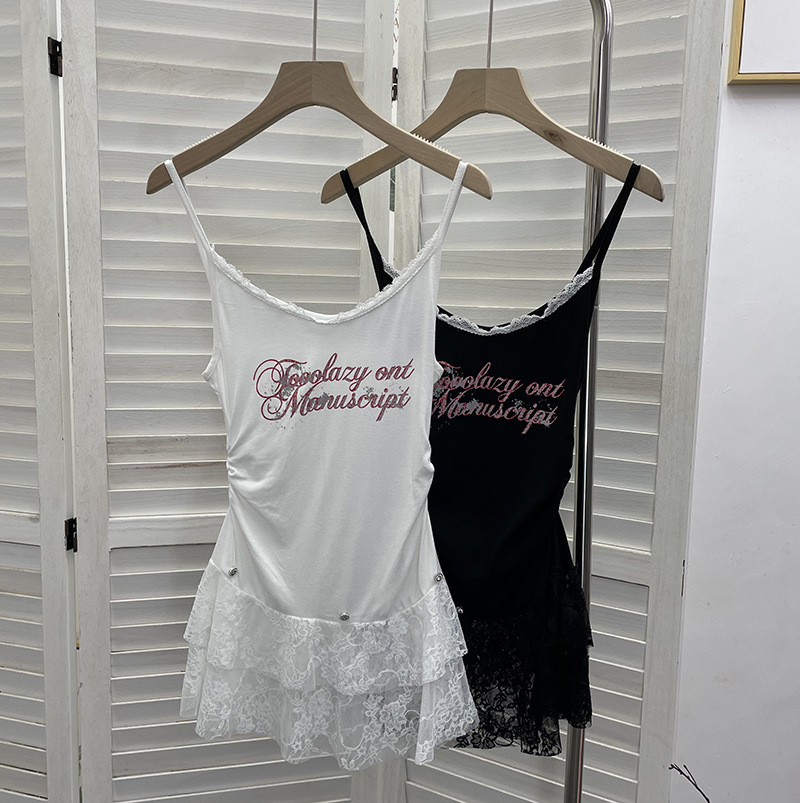 Sexy Lacy Crew Neck Slim Fit Tank Top