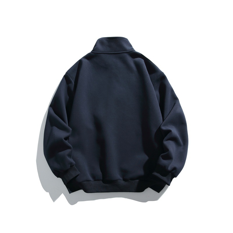 Oversized Cotton Twin Band Mock Neck Hoodie