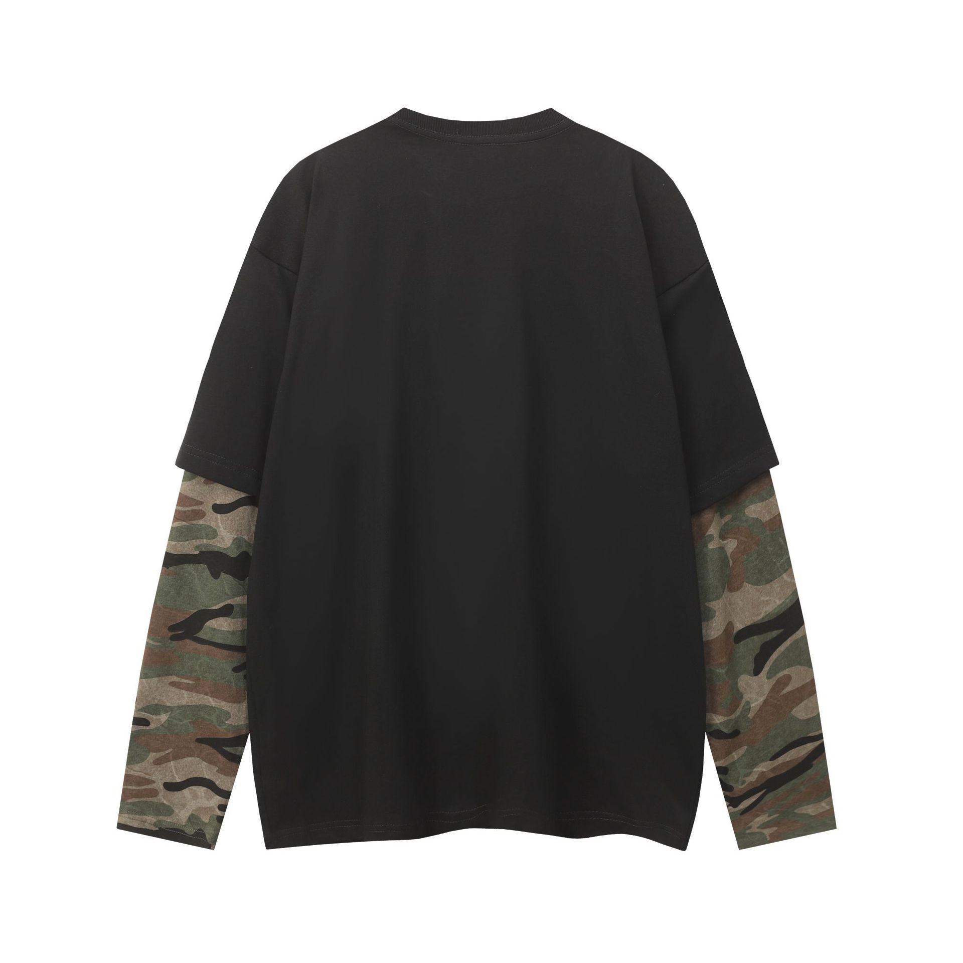 Oversized Vintage Camo Layered Hoodie