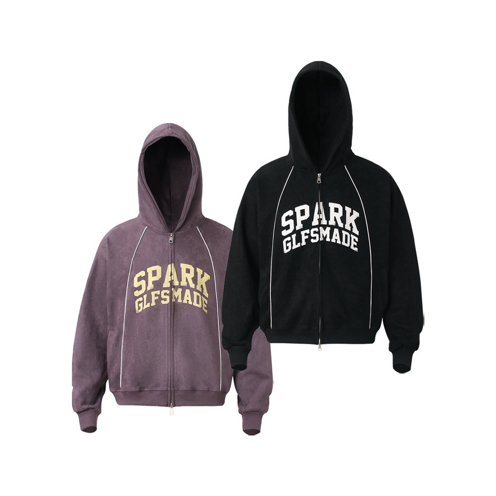 Suede cardigan zipper hoodie
