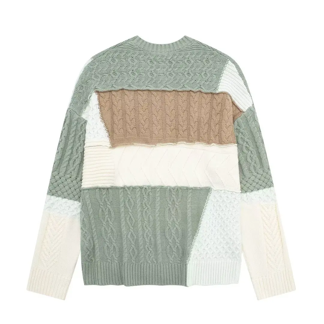 Ladies Relaxed Fit Dacron Contrast Panel Sweater