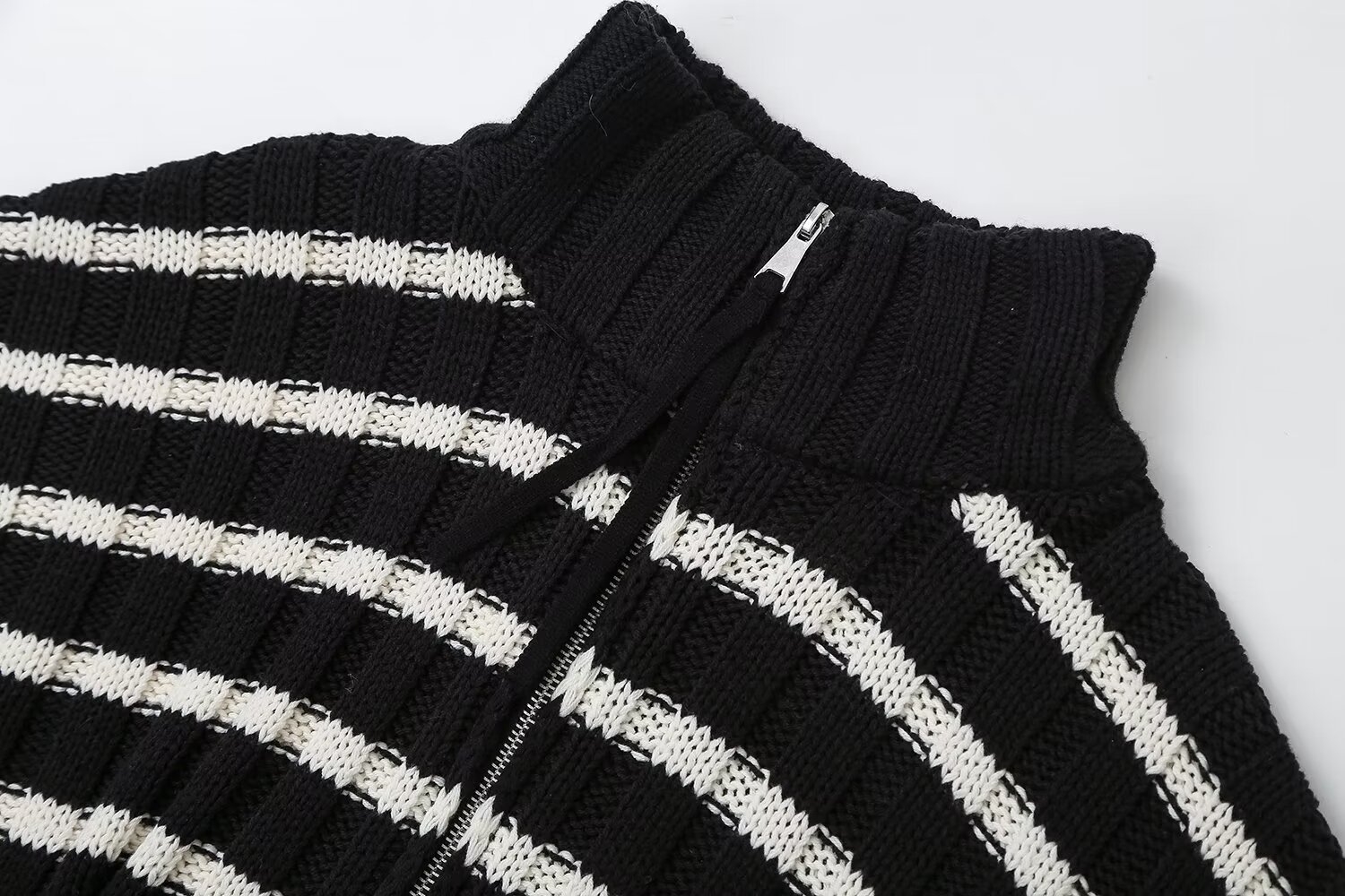 Slim Fit Long Sleeve Knit Stripe Cardigan