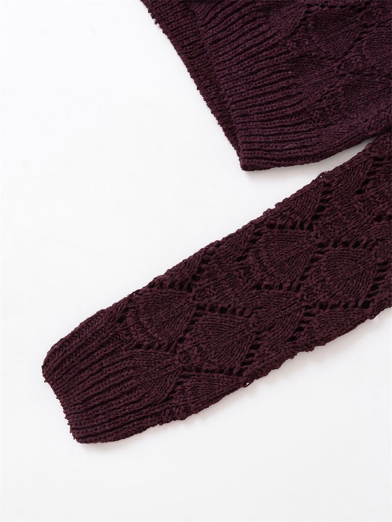Style Round Neck Pullover Women's Unique Design Knit Sweater