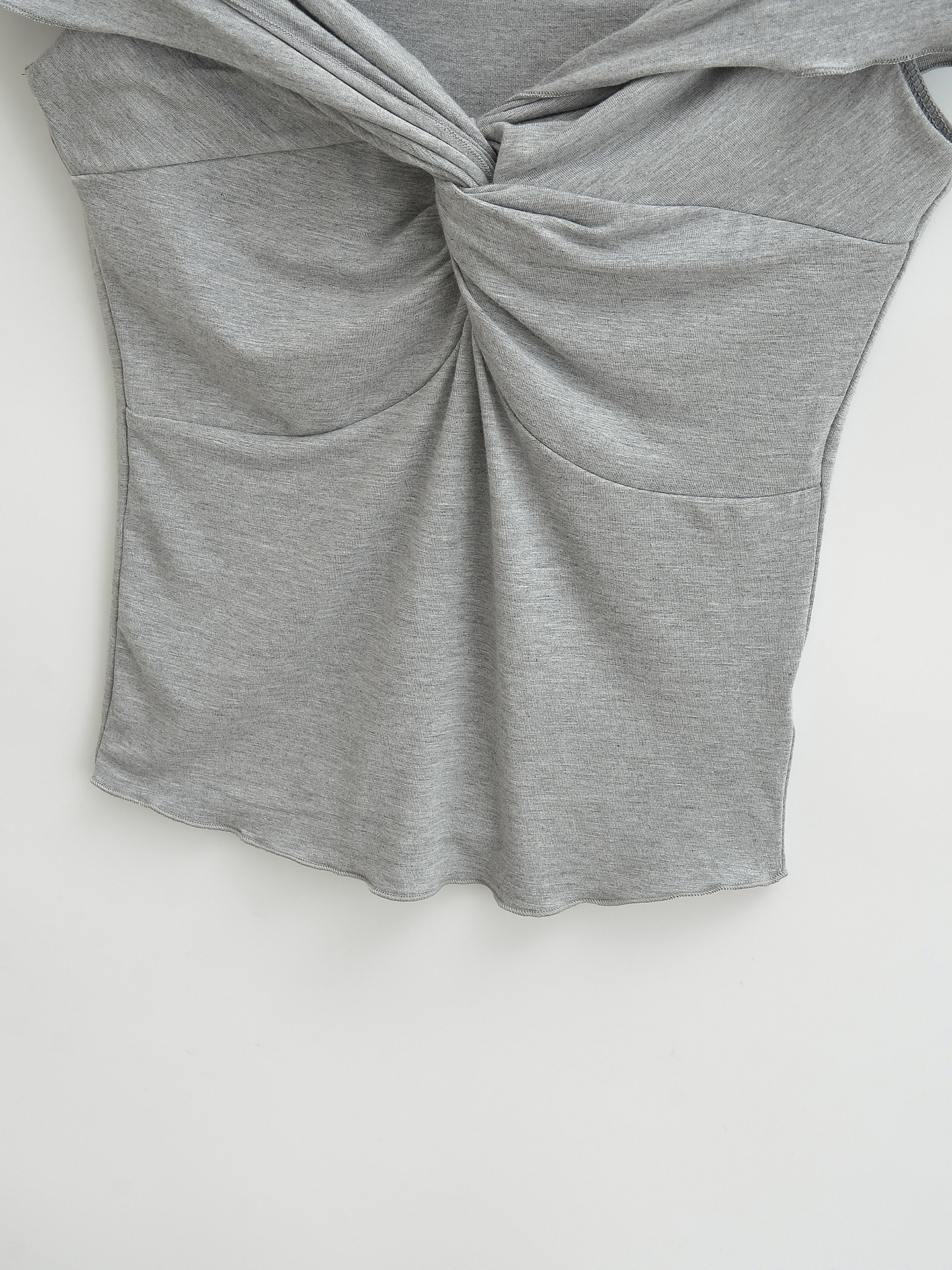 Sexy Asymmetric Neckline Cropped Sleeve Shirt