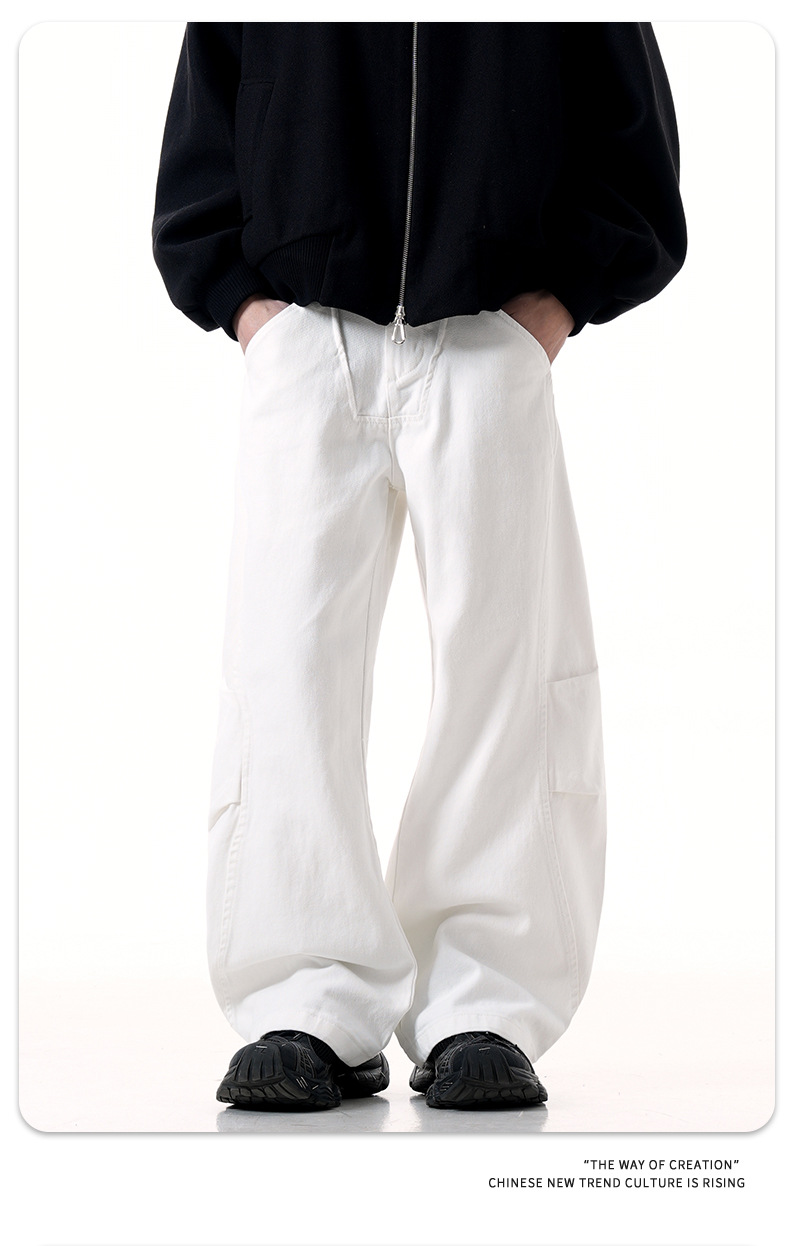 Casual Pure Cotton Three-Dimensional Loose Wide Leg Long Pants