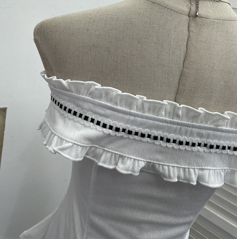 Ruffled Asymmetric Sleeveless Ribbon Knot Top