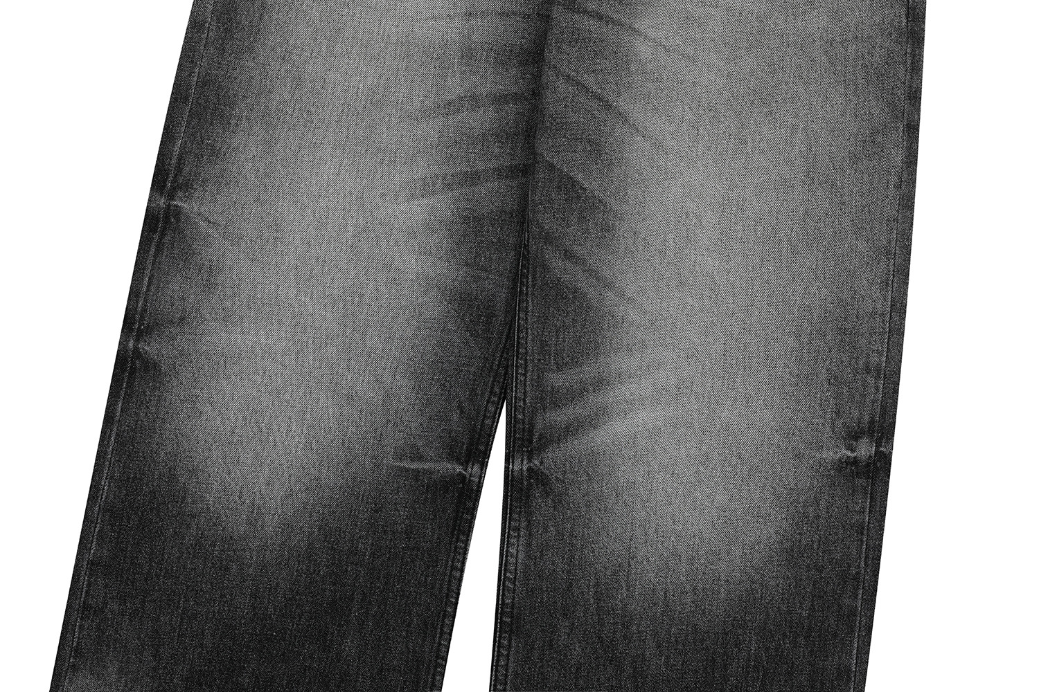 Retro Street Style Cat Whisker Pattern Loose Fit Men's Washed Black Flare Jeans