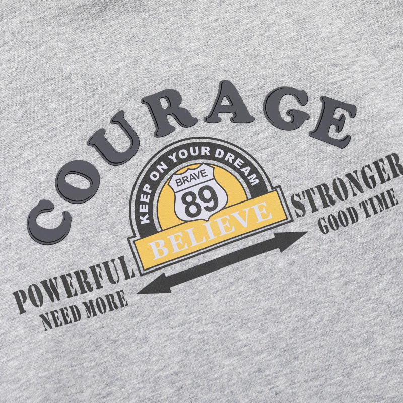 Retro Oversized Cotton Blend Lettering Hoodie