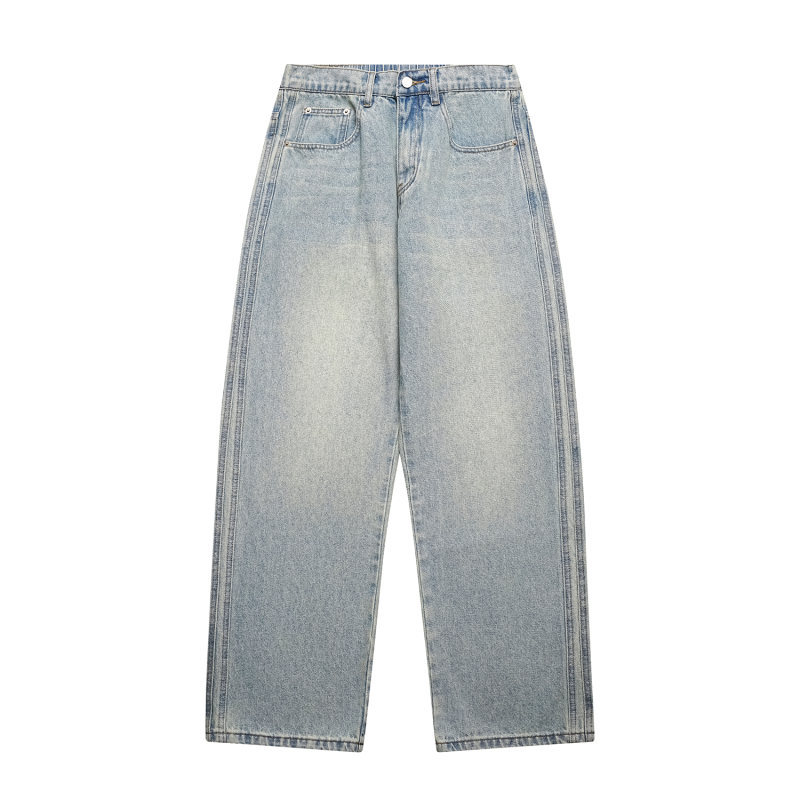 Relaxed Straight Leg Wide Leg Jeans Men Casual Pants