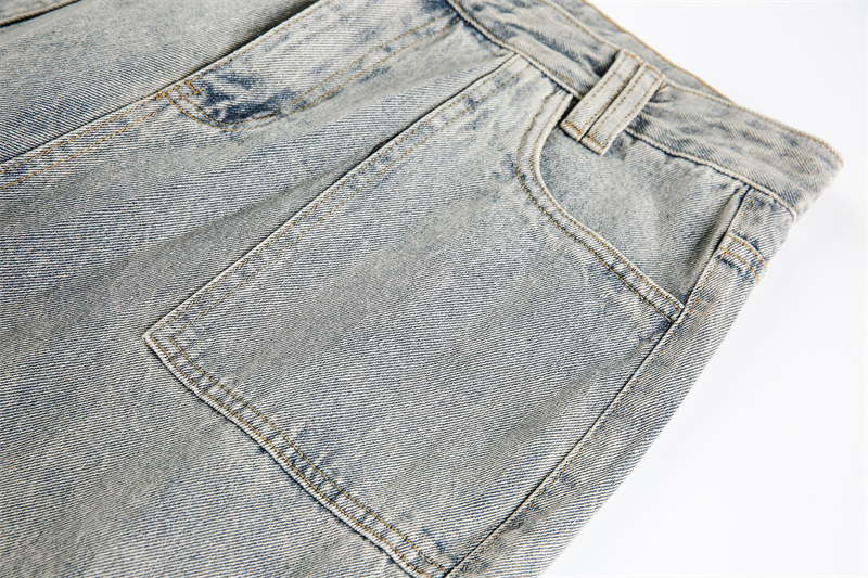 Heavyweight Patchwork Multi-Pocket Cargo Jeans