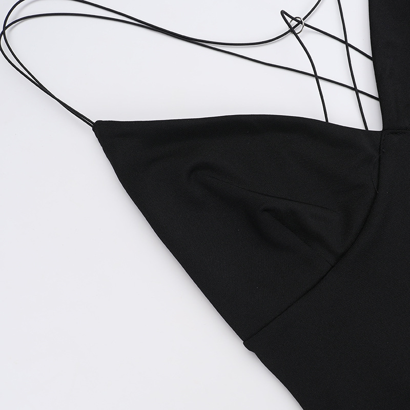 Plunging Neck Open Back Maxi Skirt