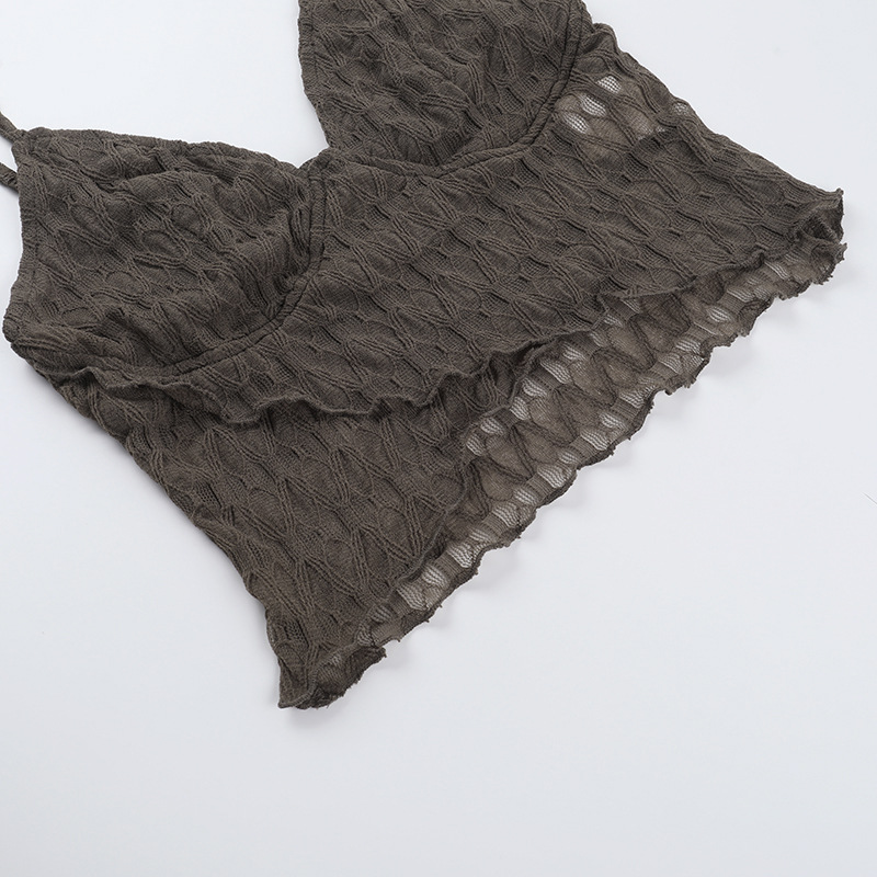 Figure-Hugging Asymmetric Scalloped Plunge Top