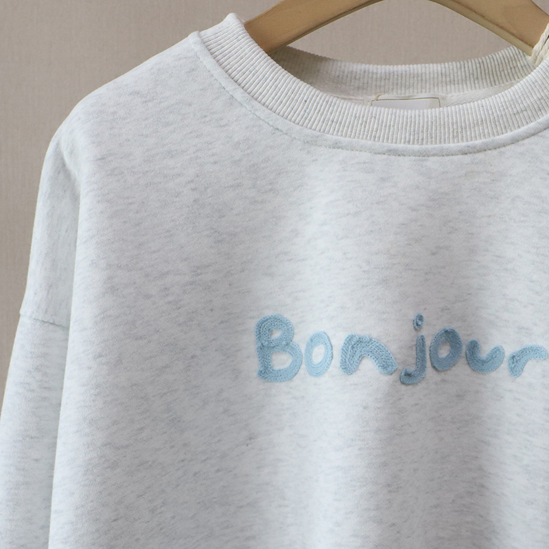 Casual Loose Fit Hoodie with Letter Embroidery,Women's Sweatshirt