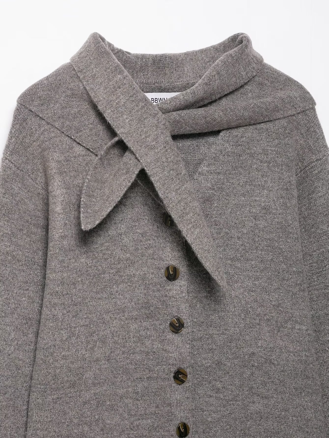 Stole Trim Knit Jacket