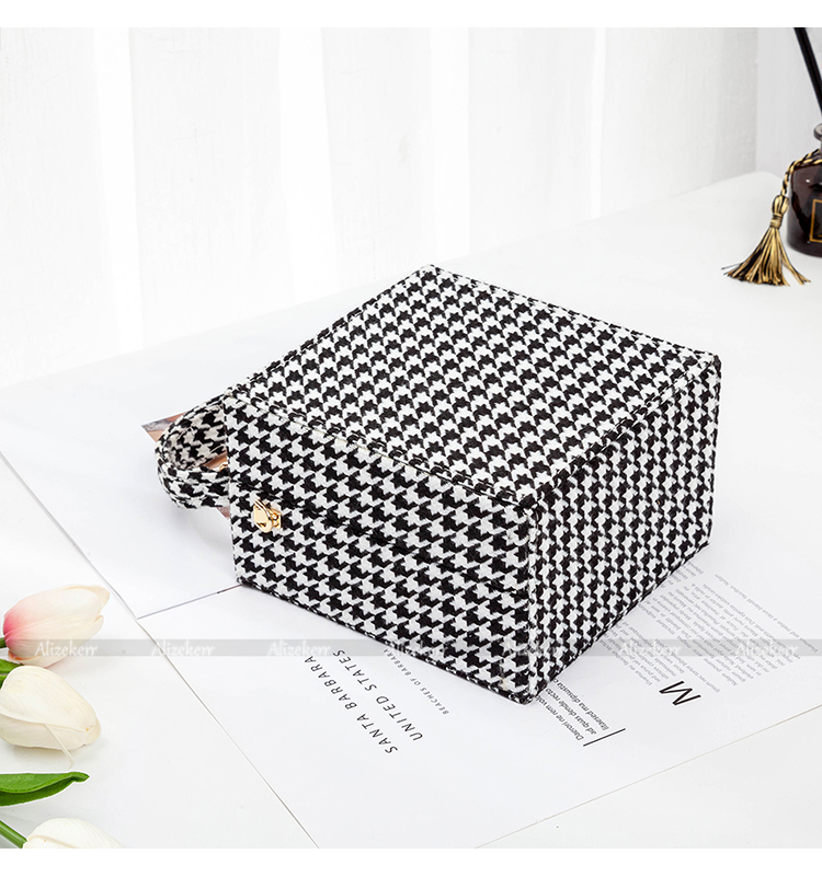 With Code Lock Houndstooth Box Shoulder Bag New Elegant Korean Purses And Handbags Female Big Square Crossbody Retro Bag