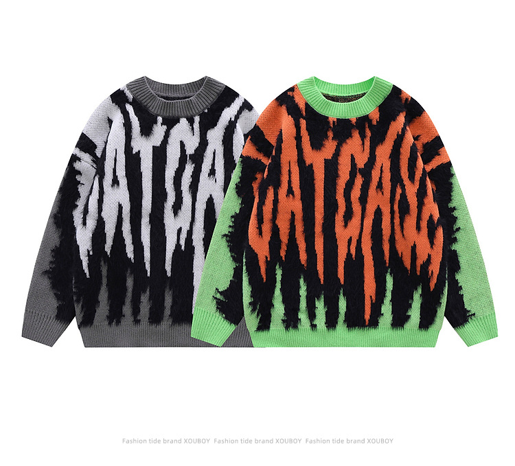 Chunky Baggy Retro Colorblock Sweater