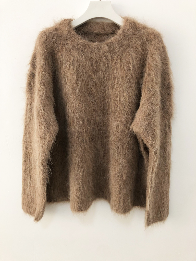 Women Chunky Crew Loose Sweater Full Arm Cold