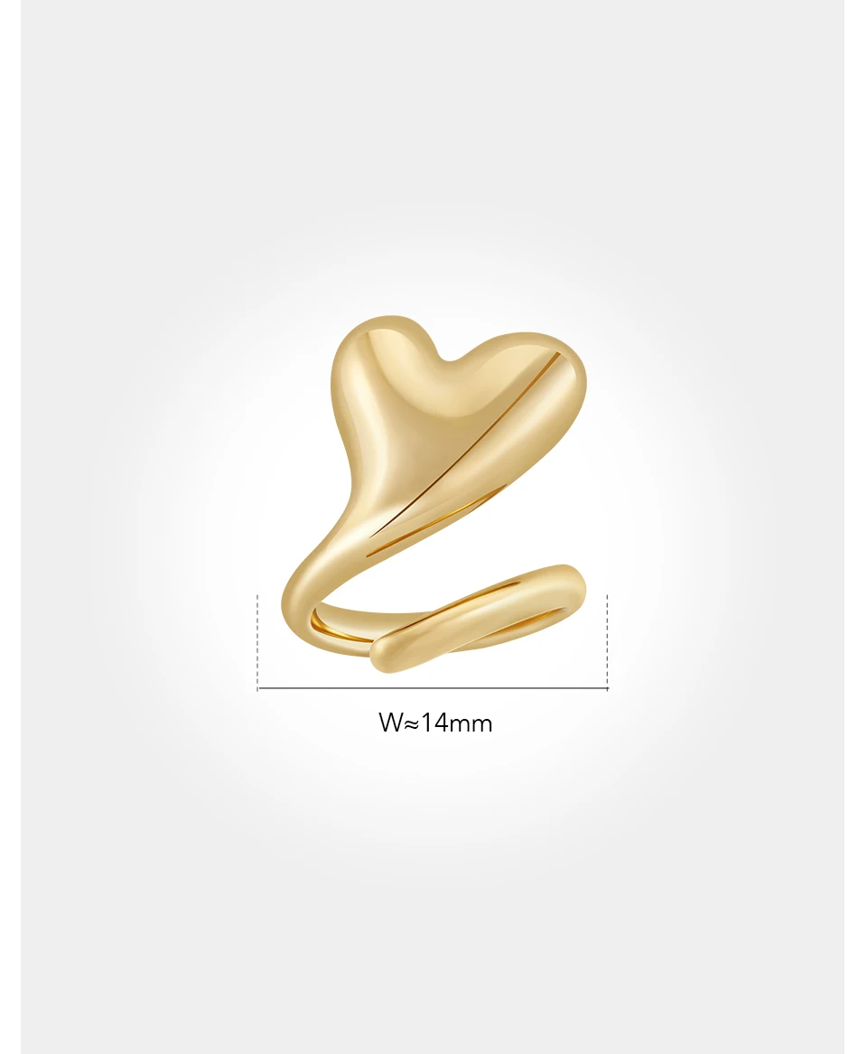 Mini Heart Ring For Women Bi Finger Brass Gold Plated Fashion Jewelry Copper Everydaywear Luck Romantic