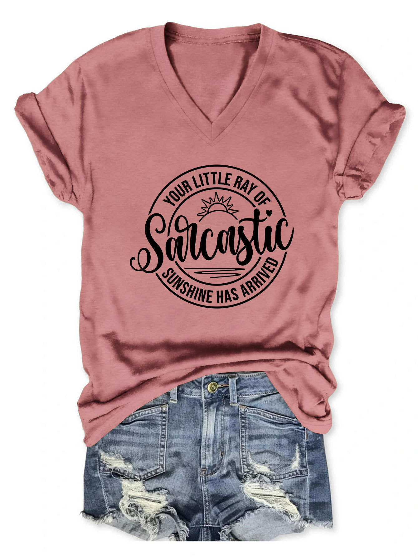 Sassy Geometric Print Round Neck T-Shirt