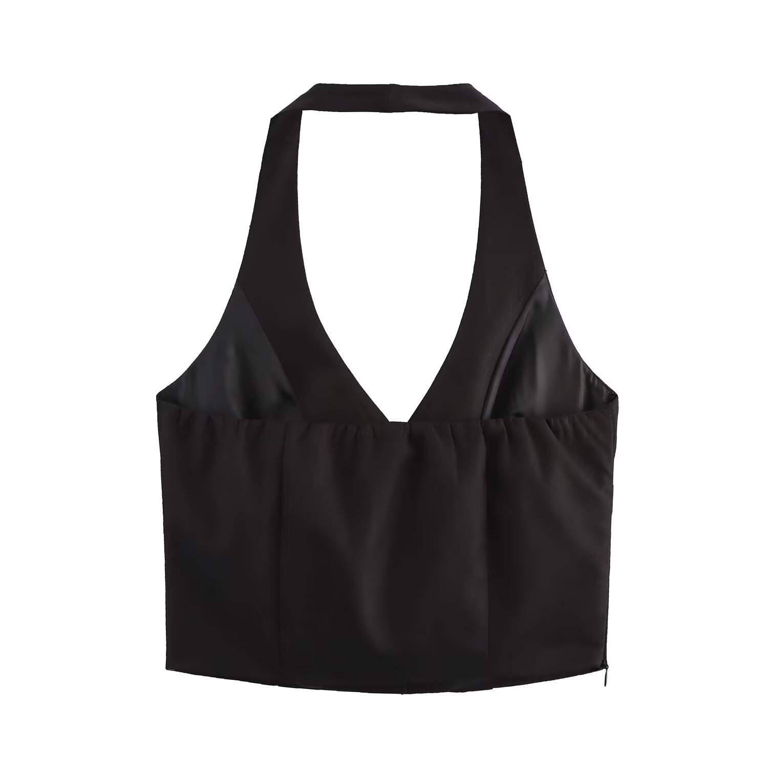 Sleeveless Solid Modern Open Back Cinch Top