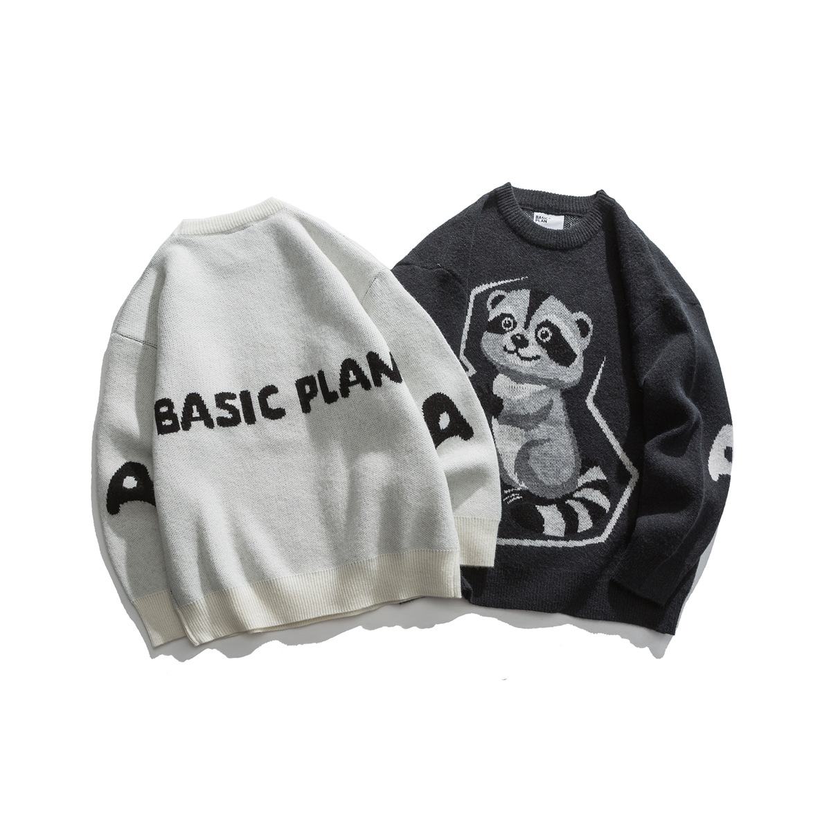 Oversized Color Block Japanese Workwear Sweater