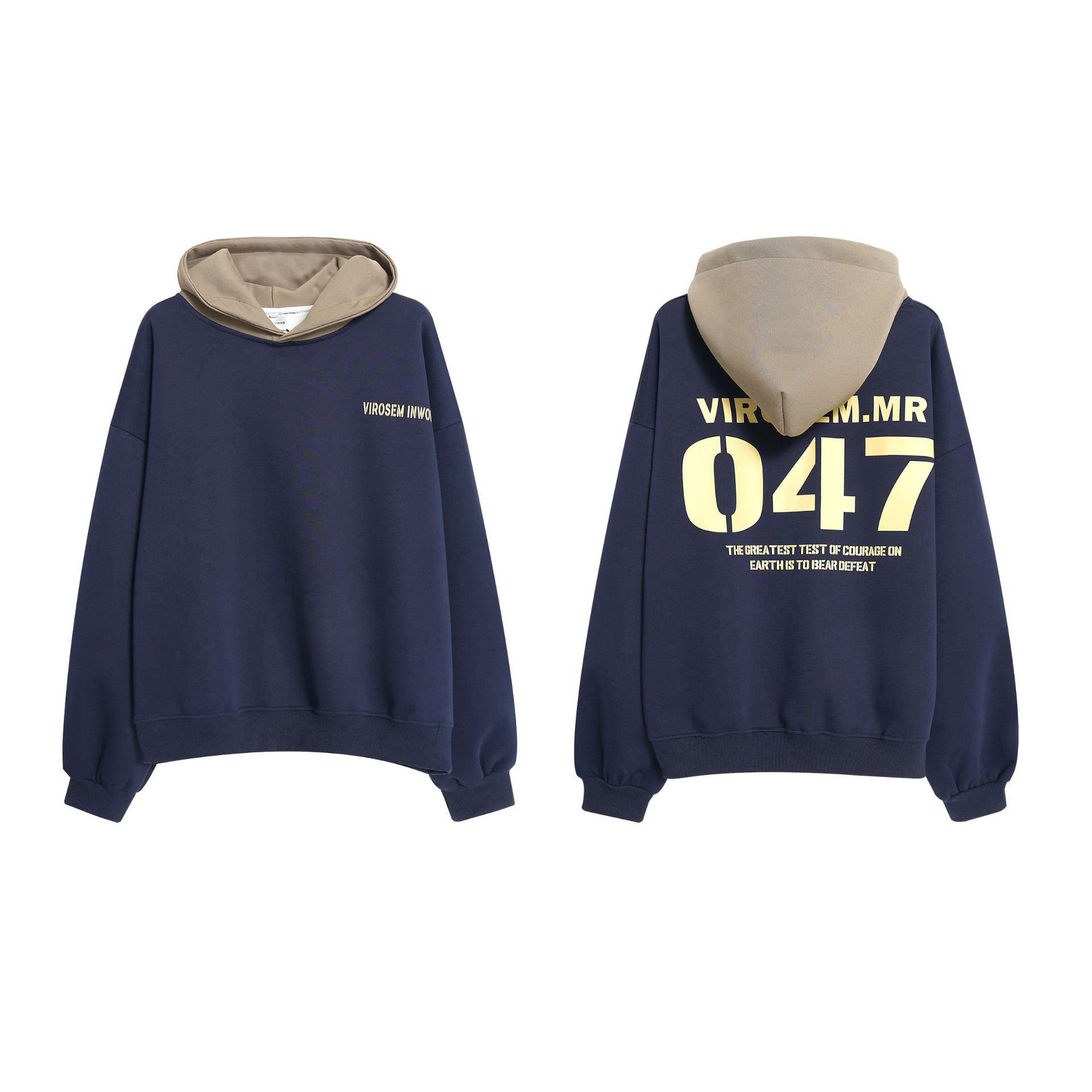 Loose Fit Cotton Contrast Hoodie