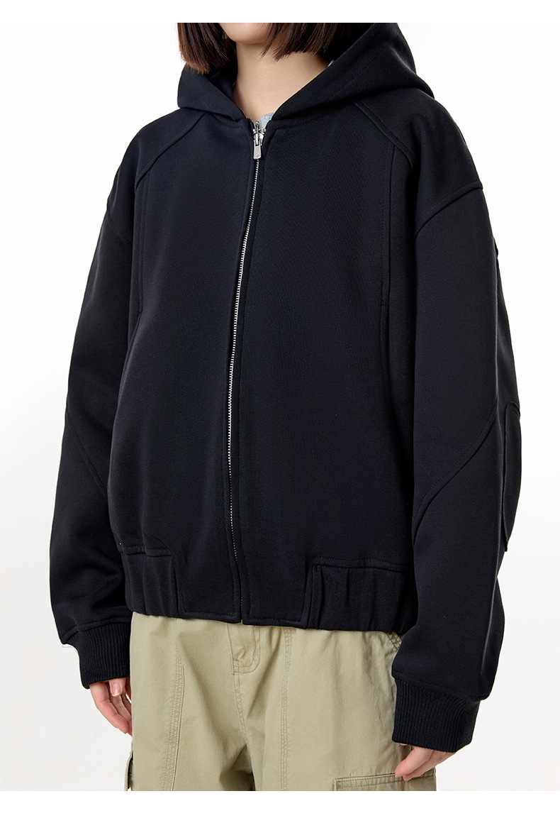 Loose Fit Cotton Blend Long Sleeve Hoodie